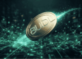 Una moneda de Build saltando en una red de criptomonedas.