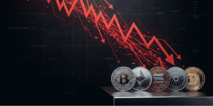 Las principales criptomonedas. Gráficos en rojo.
