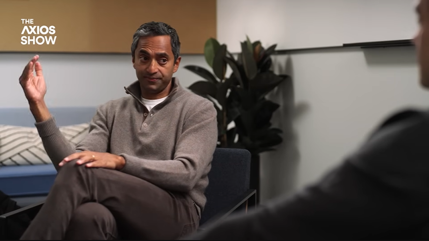 El inversionista Chamath Palihapitiya durante una entrevista.