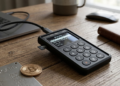 Hardware wallet sobre una mesa.