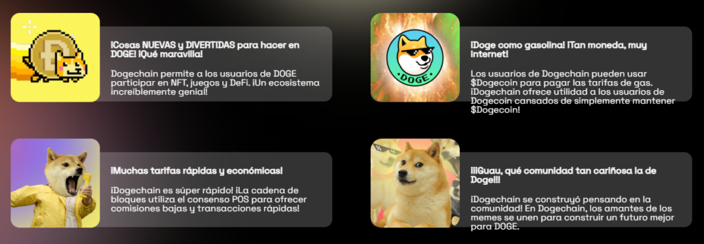 Captura de pantalla de la página web de Dogechain. Fuente: Dogechain.dog