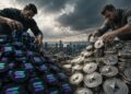 Dos gigantes acumulando monedas físicas de ether y solana