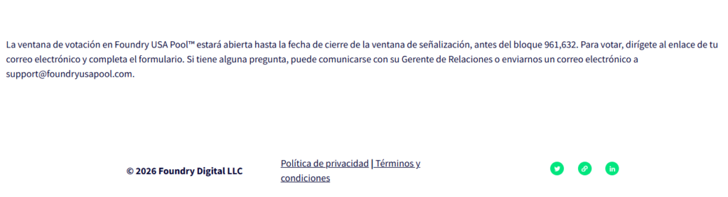 Comunicado de Foundry USA a sus clientes por la propuesta BIP-110 en Bitcoin.