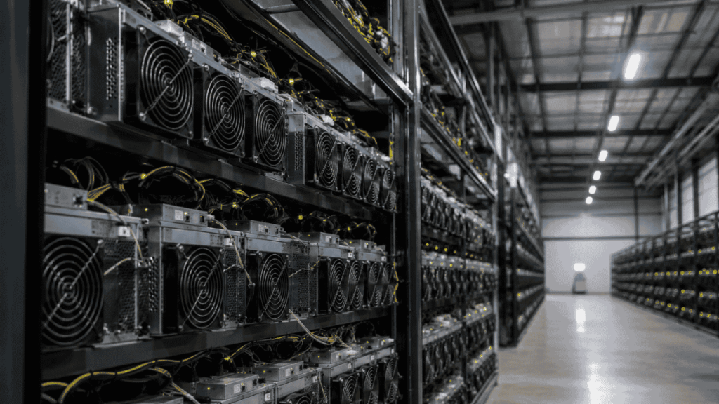 Imagen genérica de granja de minería de criptomonedas.