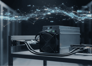 Un minero ASIC y una red de criptomonedas.