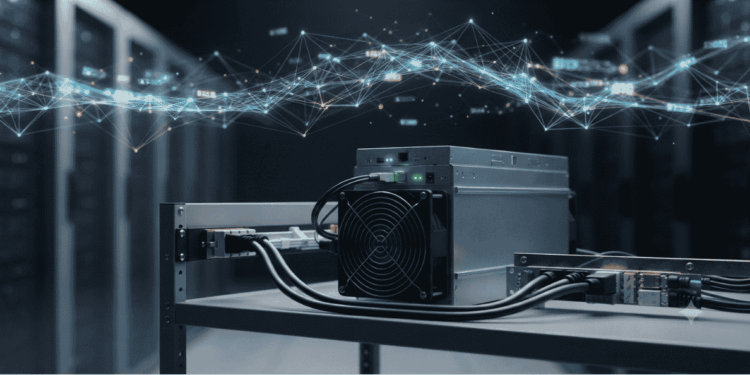 Un minero ASIC y una red de criptomonedas.