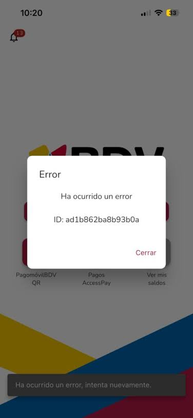 captura de la aplicación del Banco de Venezuela.