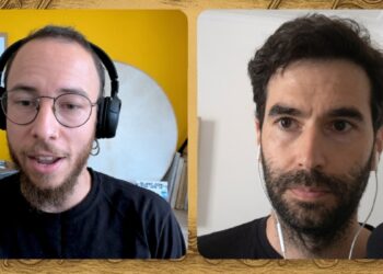 Fotografía de Joan Tubau e Iván Gómez en el podcast de CriptoNoticias.