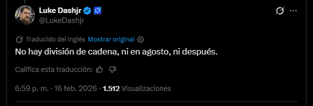 Publicación del desarrollador de Bitcoin Luke Dashjr.