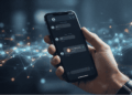 Teléfono móvil, un chat enviando BTC.