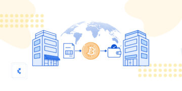 Un comercio o empresa realizando pagos para otro comercio o empresa con BTC.