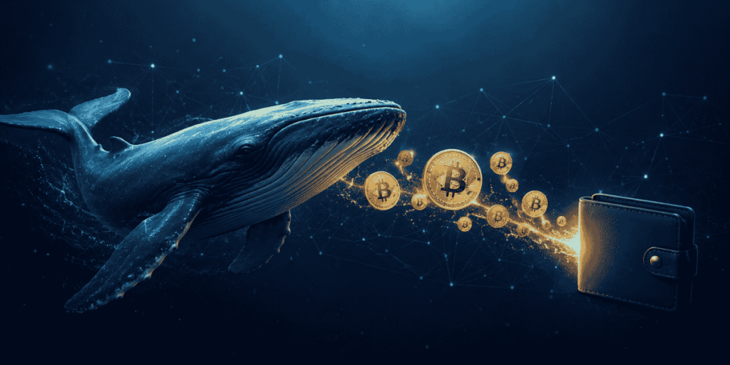 Una ballena de bitcoin trasladando BTC a otra wallet.