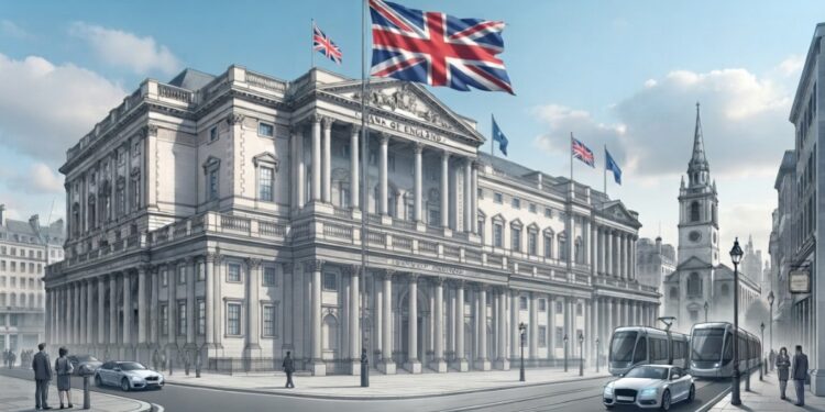 El Banco de Inglaterra en estilo de dibujo