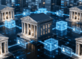 Bancos conectados por una red de criptomonedas.