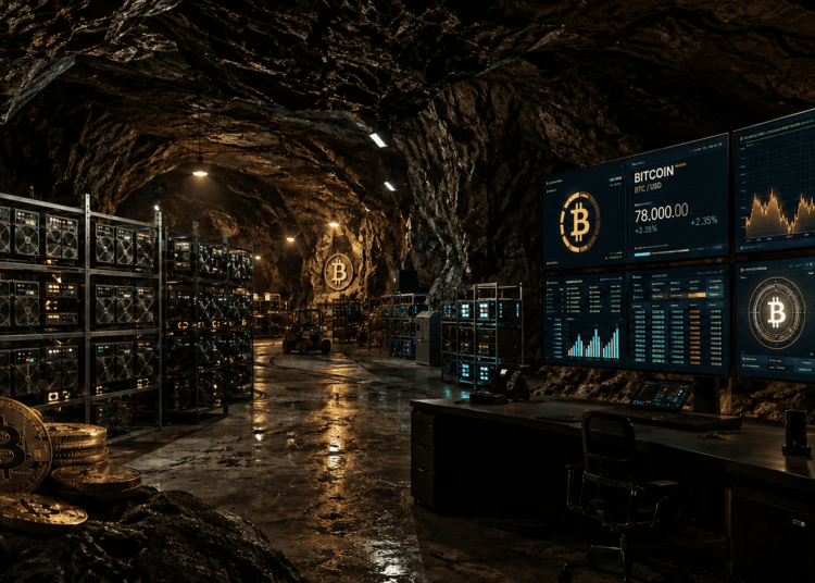 Una cueva con equipos para la minería de Bitcoin.