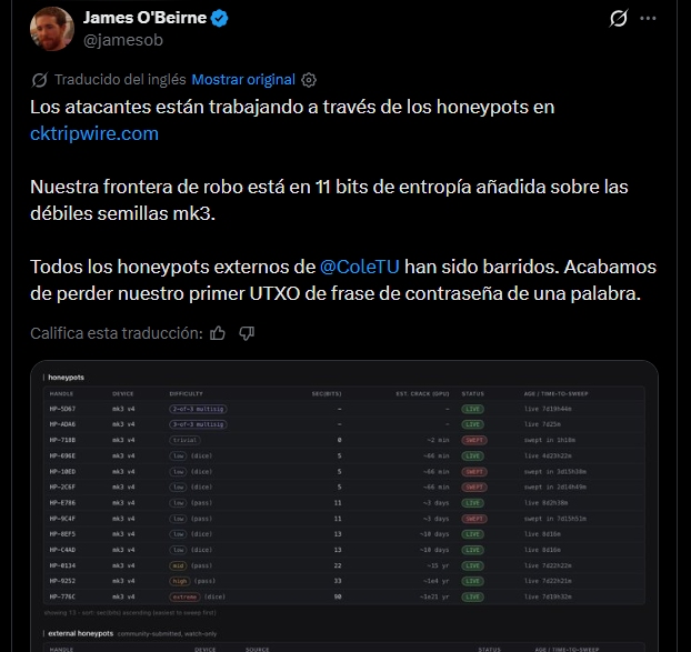 Un desarrollador bitcoiner demostrando fallos en wallets.
