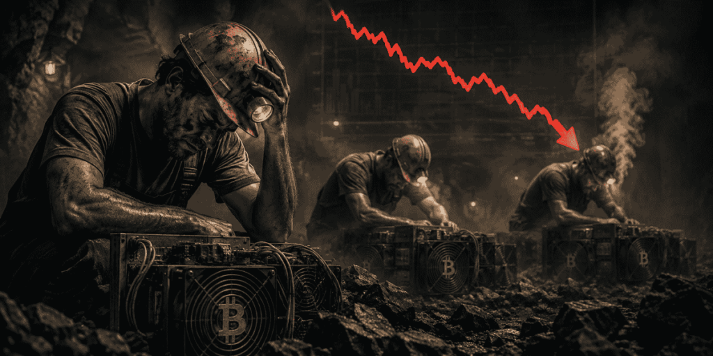 Mineros de bitcoin enfrentando caídas.
