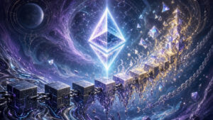 La red de criptomonedas Ethereum procesando bloques.