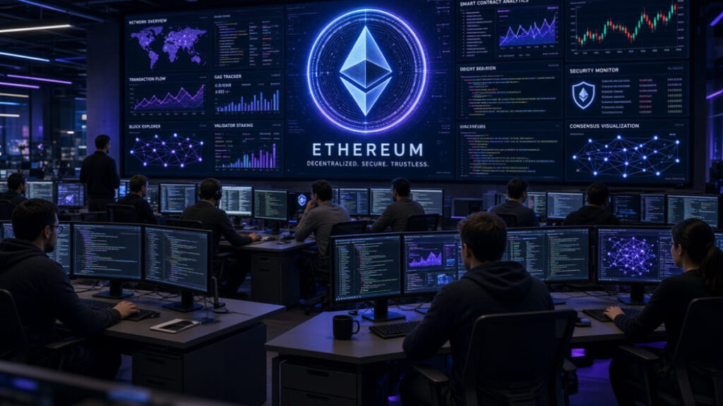 Un centro tecnológico con desarrolladores y programadores del ecosistema Etheruem,