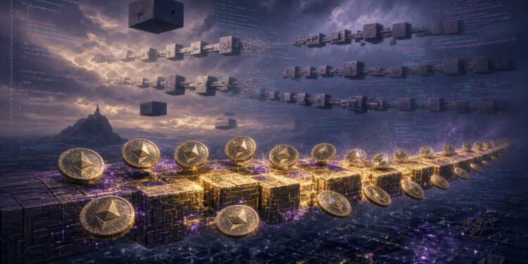 La red Ethereum procesando bloques.
