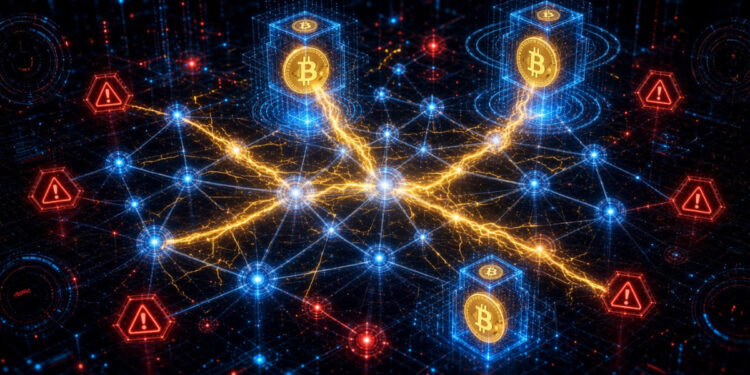 Nodos de la red Lightning Network de Bitcoin con fallos.