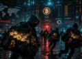 Hackers moviendo monedas de bitcoin robadas.