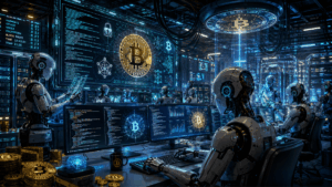 Robots de IA revisando código de proyectos de Bitcoin.