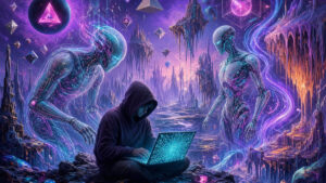 Una persona usando sistemas de IA para hackeos.