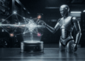 Un robot utilizando una red de criptomonedas.