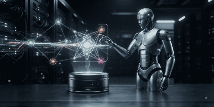 Un robot utilizando una red de criptomonedas.