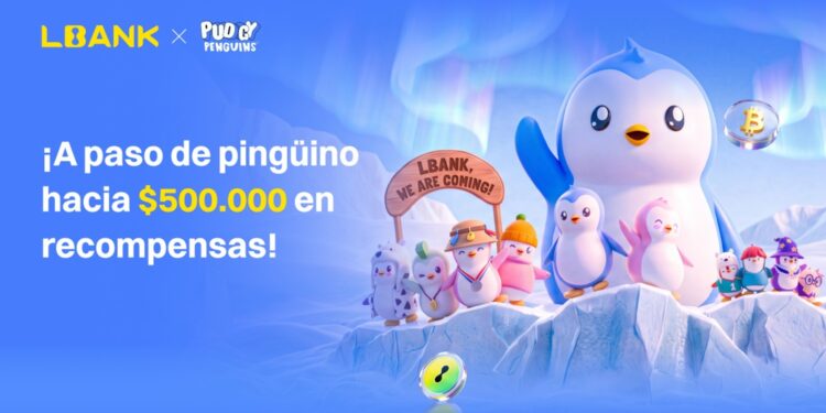 Grupo de pingüinos alegres al borde de un risco congelado.