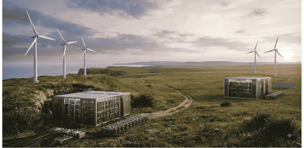 Mineros ASIC produciendo energía eólica.