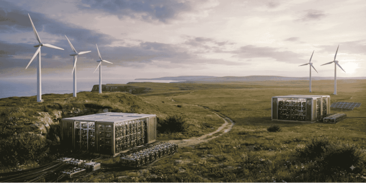 Mineros ASIC produciendo energía eólica.