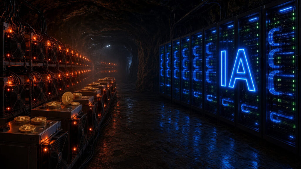 Un centro de cómputo destinado a la minería de BTC y la IA.
