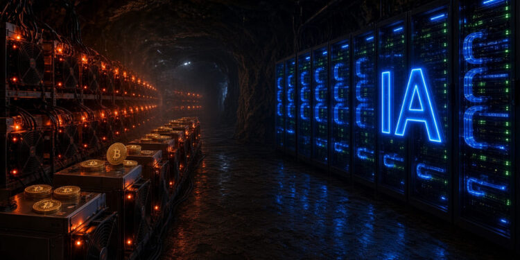 Un centro de cómputo destinado a la minería de BTC y la IA.