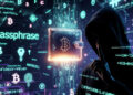Una persona configurando una passphrase para una wallet de Bitcoin.