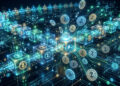 La red de criptomonedas Zcash procesando bloques y transacciones.