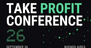 Póster para la Take Profit Conference en Buenos Aires el 26 de septiembre.