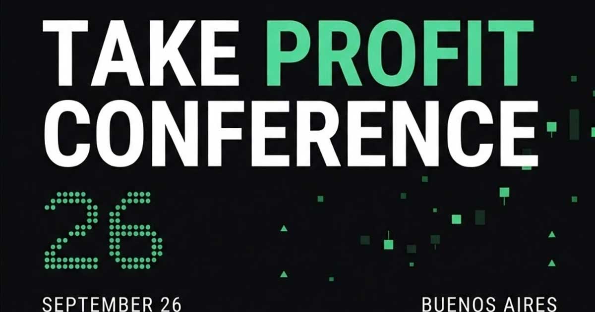 Póster para la Take Profit Conference en Buenos Aires el 26 de septiembre.