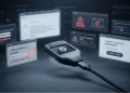 Una wallet Trezor. Alertas de pishing.