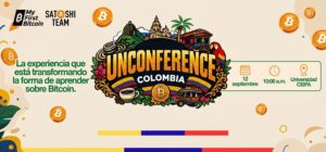 Póster de Unconference Colombia sobre Bitcoin, el 12 de septiembre en la Universidad CEIPA.