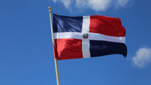 Fotografía de la bandera de República Dominicana.