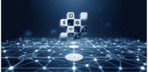 Logo de Block sobre la red de Bitcoin.