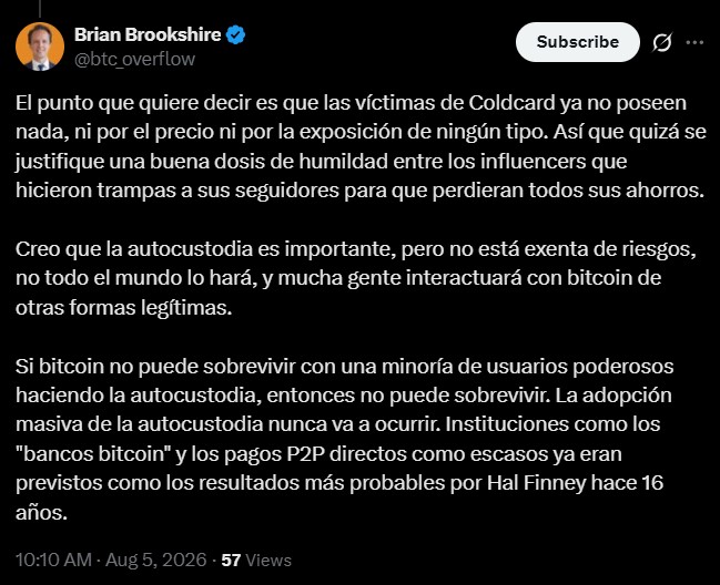 Captura de pantalla del post de Brian Brookshire.