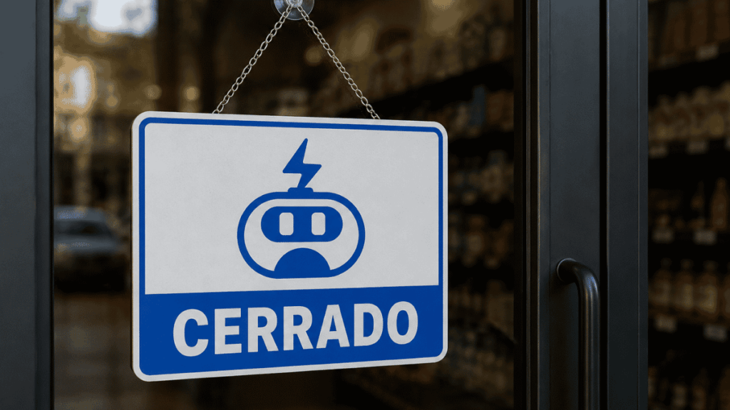 Letrero de cerrado y logo de lnp2pBot.