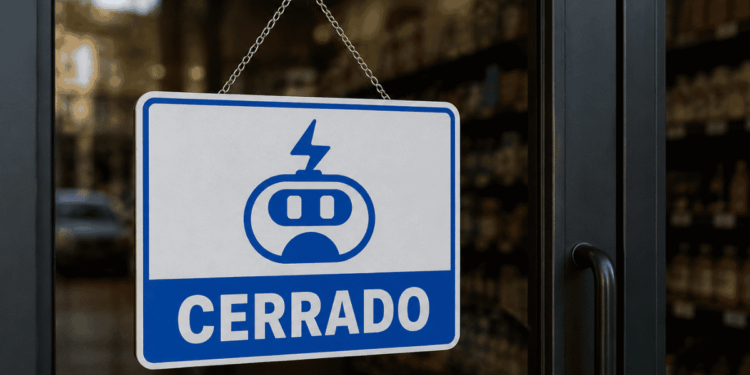 Letrero de cerrado y logo de lnp2pBot.