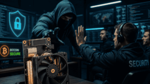 Ladrón trata de robar equipo de minería de bitcoin. La seguridad se lo impide.