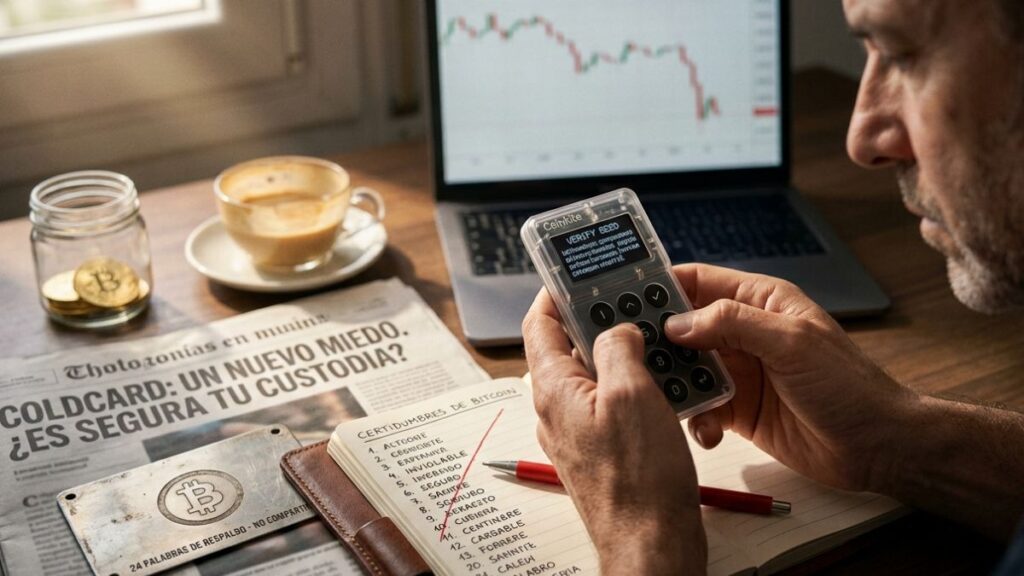 El vento de Coldcard desató nuevos temores. Imagen: CriptoNoticias con Gemini.