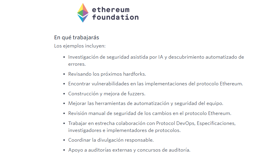 Listado de tareas de una búsqueda laboral.