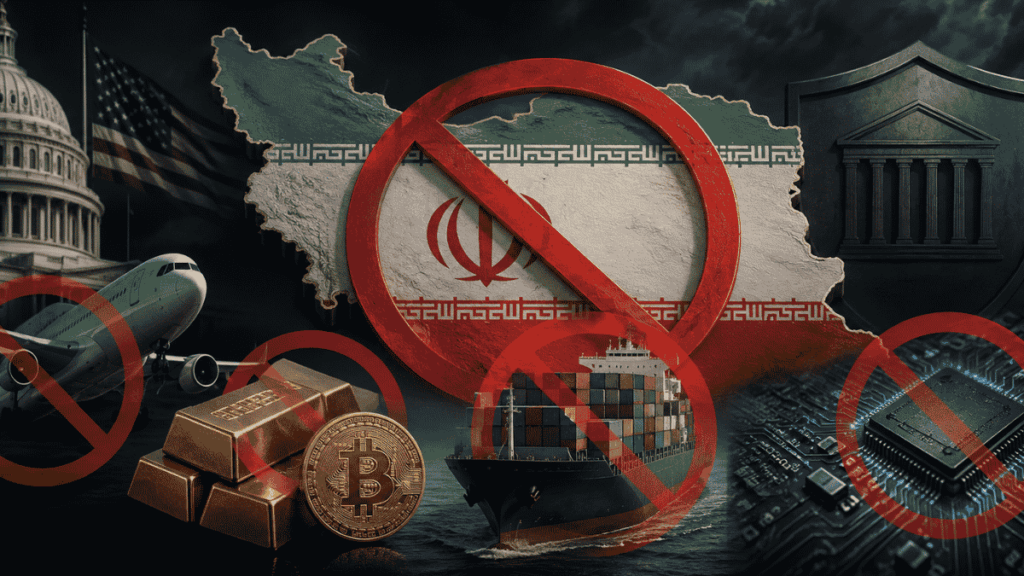 Imagen conceptual que ilustra las sanciones de EEUU contra Irán.